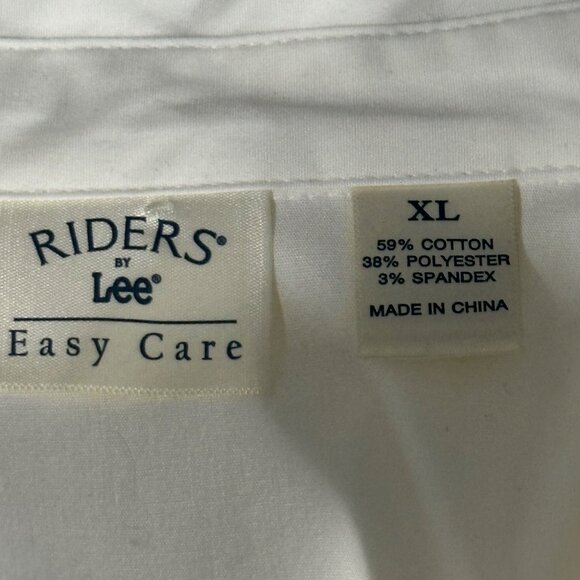 Riders by Lee Easy Care sz XL white princess seam button front short sleeve top - Picture 4 of 5